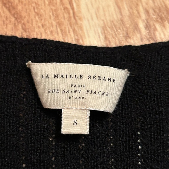 Sezane Black Abigael Wool Jumper Sweater S - Picture 7 of 9